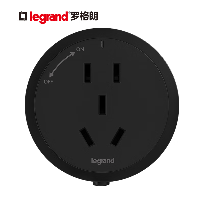 legrand 罗格朗 轨道插座 圆形五孔插座黑色 28.24元（需用券）