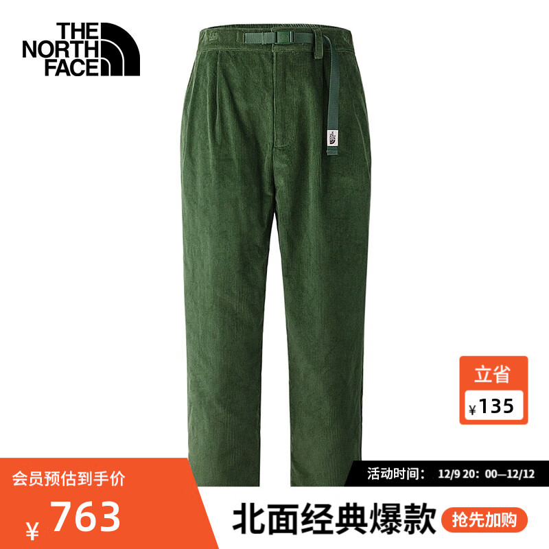 THE NORTH FACE 北面 休闲裤男户外舒适灯芯绒长裤81SG 绿色/I0P 3 315.81元