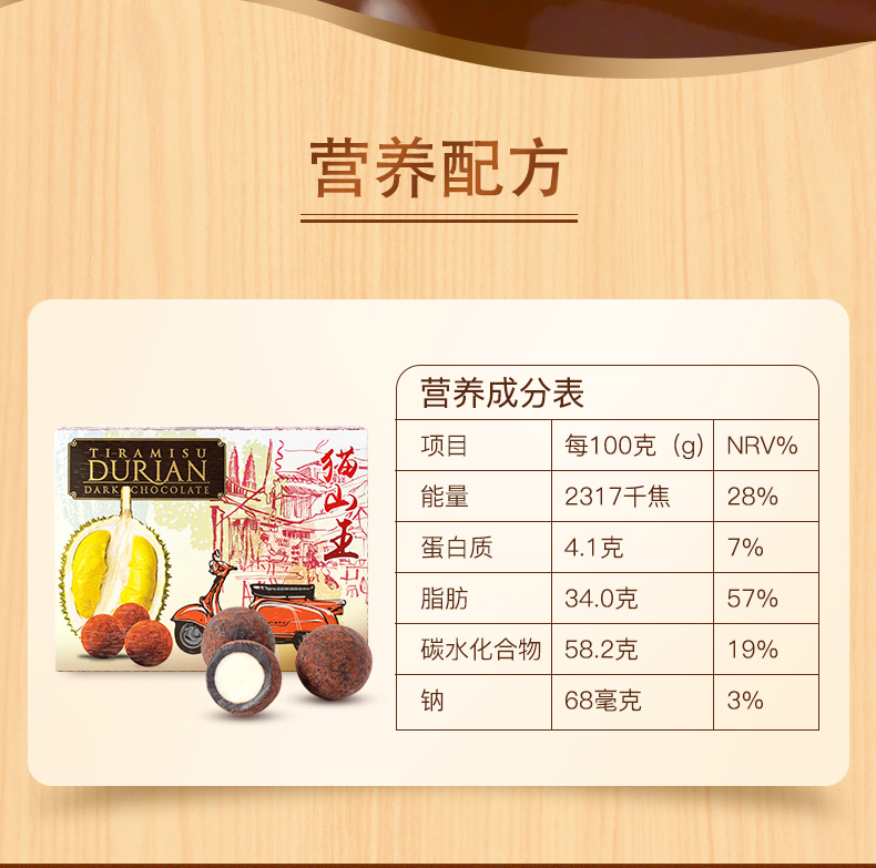 马来西亚进口，150g 我是榴恋 提拉米苏榴莲夹心巧克力 礼盒装 券后19.9元包邮 买手党-买手聚集的地方