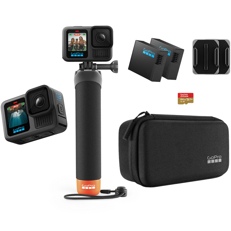 PLUS：GoPro HERO13 Black运动相机 户外套装 单机+64G内存卡+电池+漂浮杆+硬壳包 23