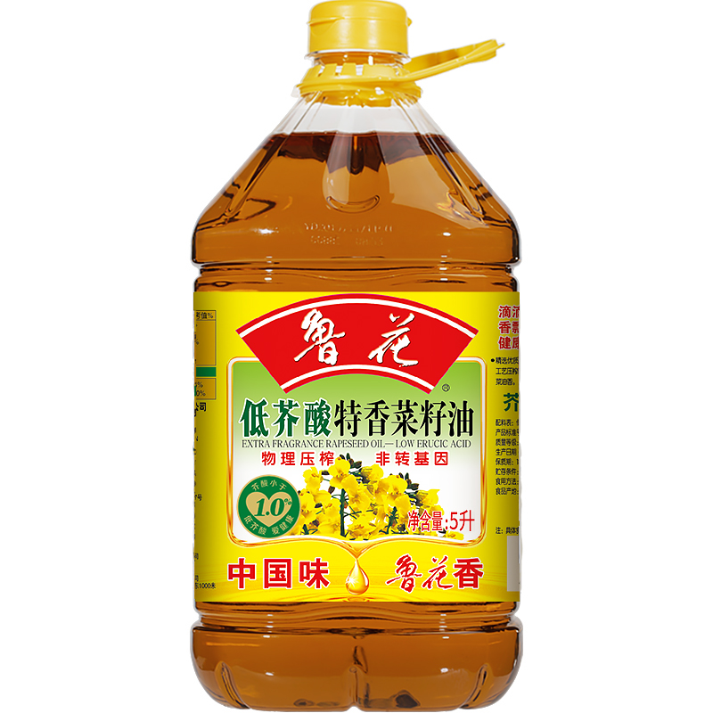 生产日期2024年6月鲁花低芥酸特香菜籽油5L物理压榨食用油 ￥94.9