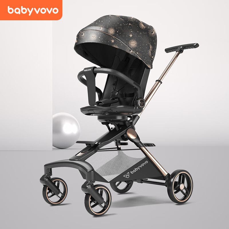 babyvovo Baby VovoV9溜娃神器可坐可躺睡双向婴儿手推车轻便折叠高景观遛娃车 