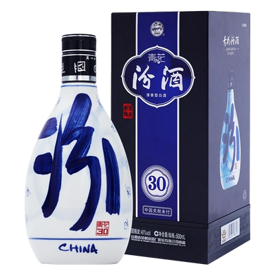 再降价：88VIP：汾酒 青花 30 48﹪vol 清香型白酒 500ml 礼盒装 454.5元+30元淘金