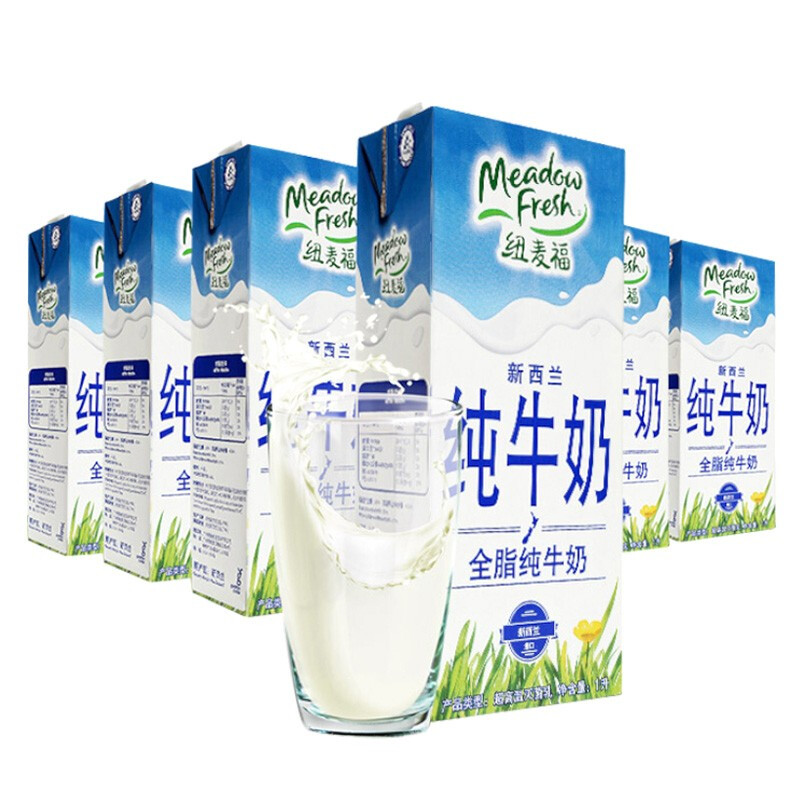 纽麦福 新西兰进口 3.5g蛋白质 高钙全脂纯牛奶1L*12盒/箱 送礼佳选 104.2元