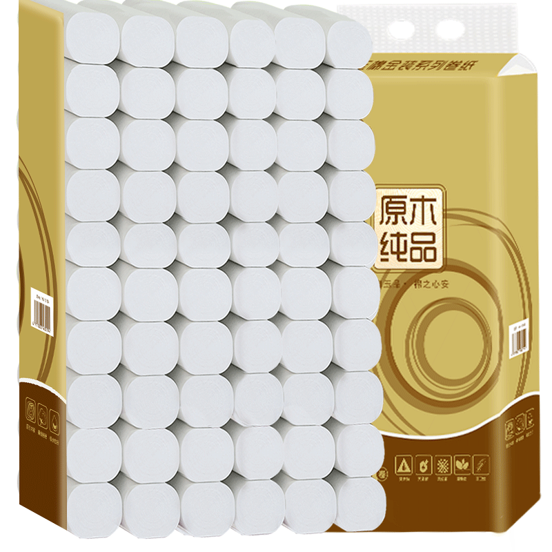 玉棉（yumian）金装木浆无芯4层加厚卷纸家庭装 70g*50卷 28.9元