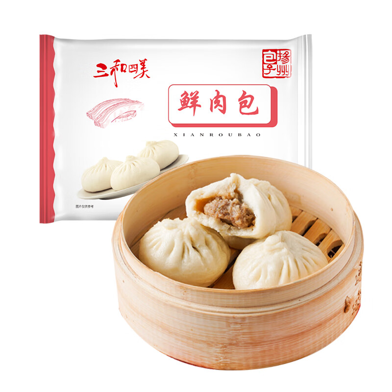 三和四美 鲜肉包320g（4只） 13.8元（需买5件，需用券）