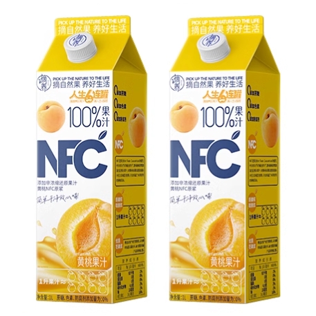 摘养 NFC黄桃纯果汁 1kg*2盒 19.9元包邮（需用券、可用签到红包）