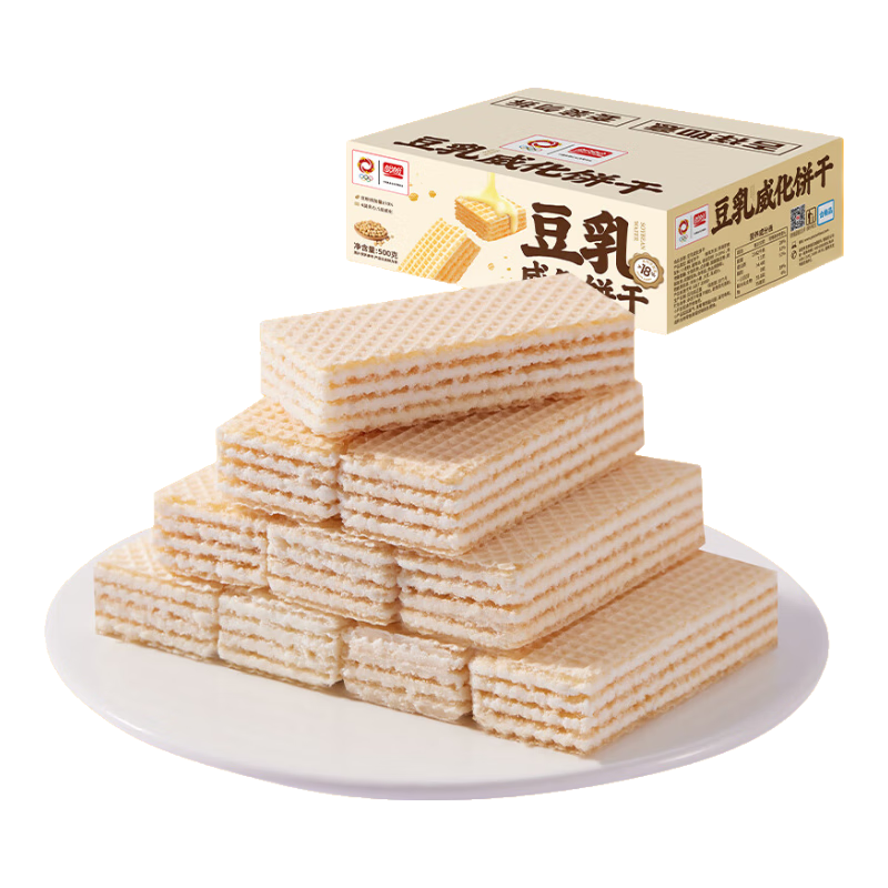 盼盼 豆乳威化饼干500g【约50包】 11.9元（需领券）