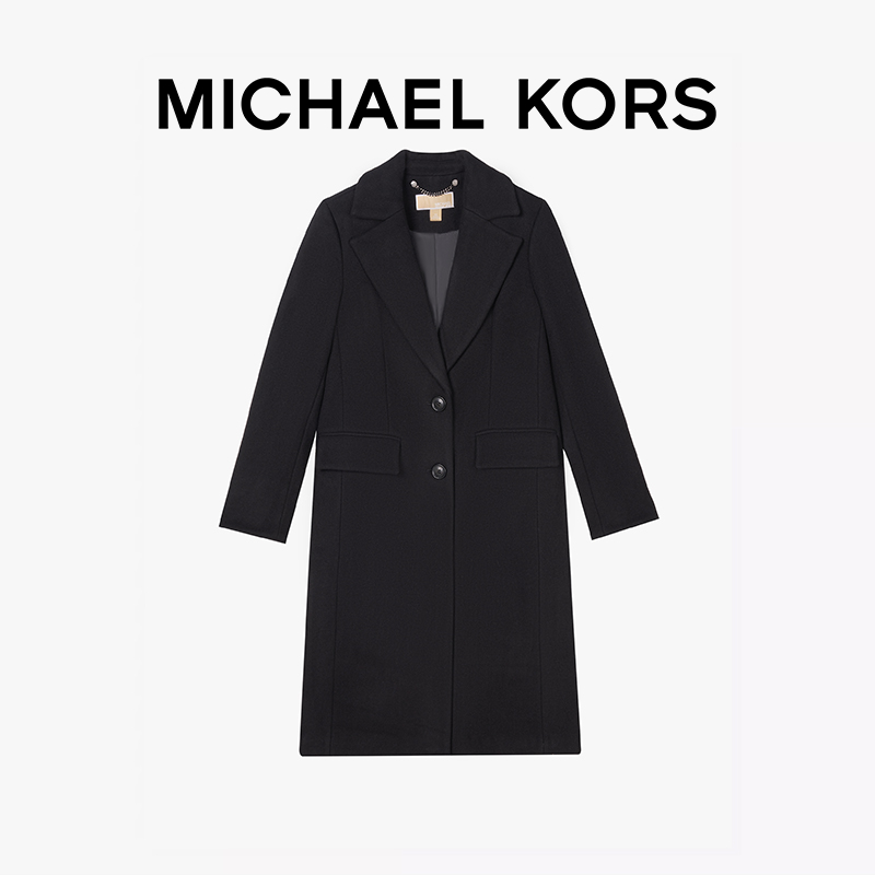 MICHAEL KORS 迈克·科尔斯 女士翻领纽扣毛呢大衣 M116272C74 1197元