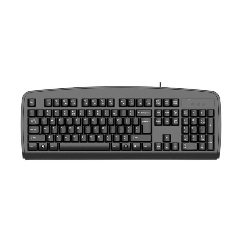 A4TECH 双飞燕 KB-8 104键 有线薄膜键盘 PS2接口 黑色 无光 45元