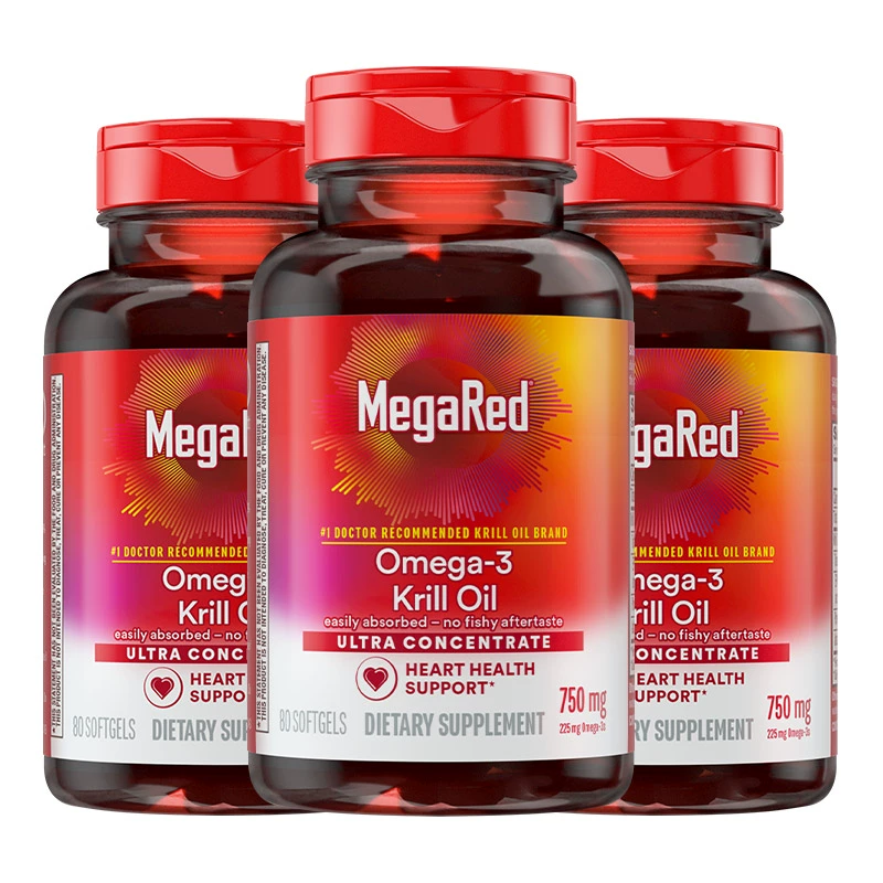 MegaRed 脉拓 南极磷虾油omega3 750mg*80粒*3瓶装 ￥1287