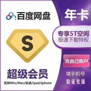 Baidu 百度 网盘 超级会员SVIP 青春年卡 ￥187.88