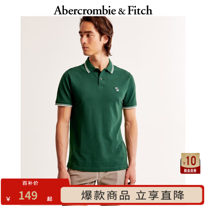 Abercrombie & Fitch 男装 24夏款通勤经典小麋TPoloKI124-4158 L ￥149