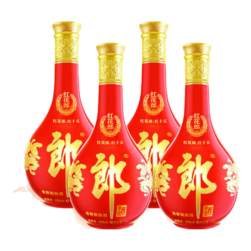 百亿补贴、双11狂欢：郎酒红花郎15 53度 酱香型 高度白酒 500ml *4 1880.81元