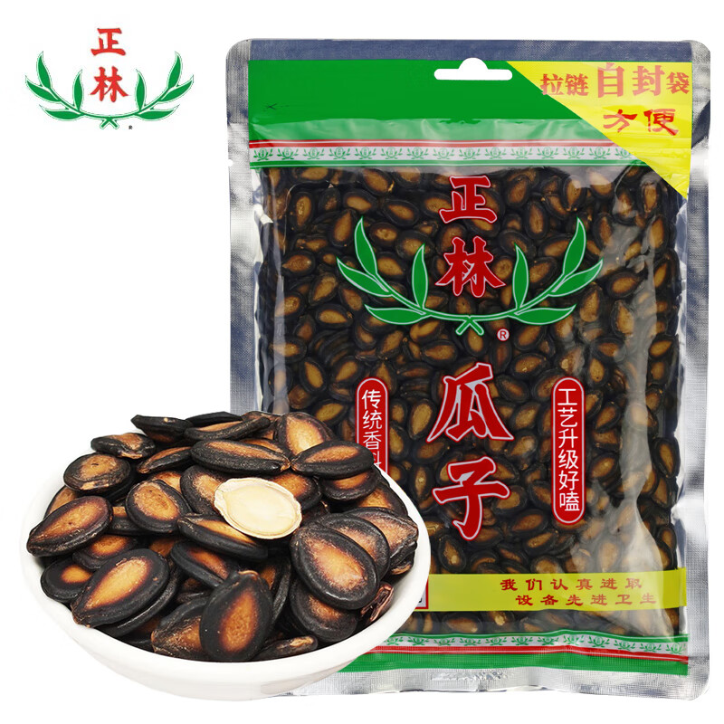 正林 3A黑瓜子500g/袋五香味大颗粒西瓜子年货节坚果炒货休闲零食 39.91元（