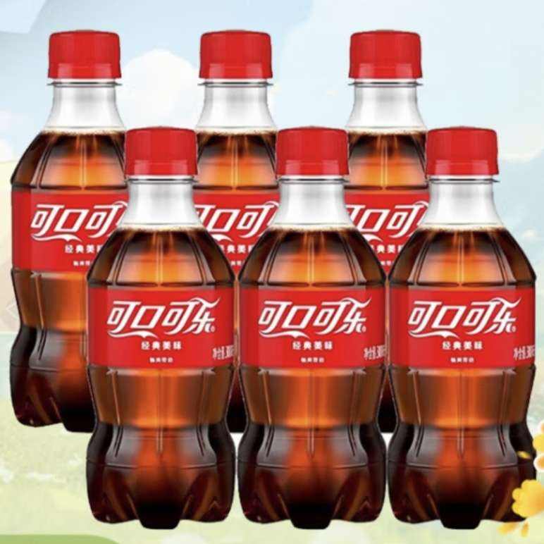 可口可乐 Coca-Cola 汽水碳酸饮料300mL 6瓶 含糖可乐 6.5元包邮（需用券）