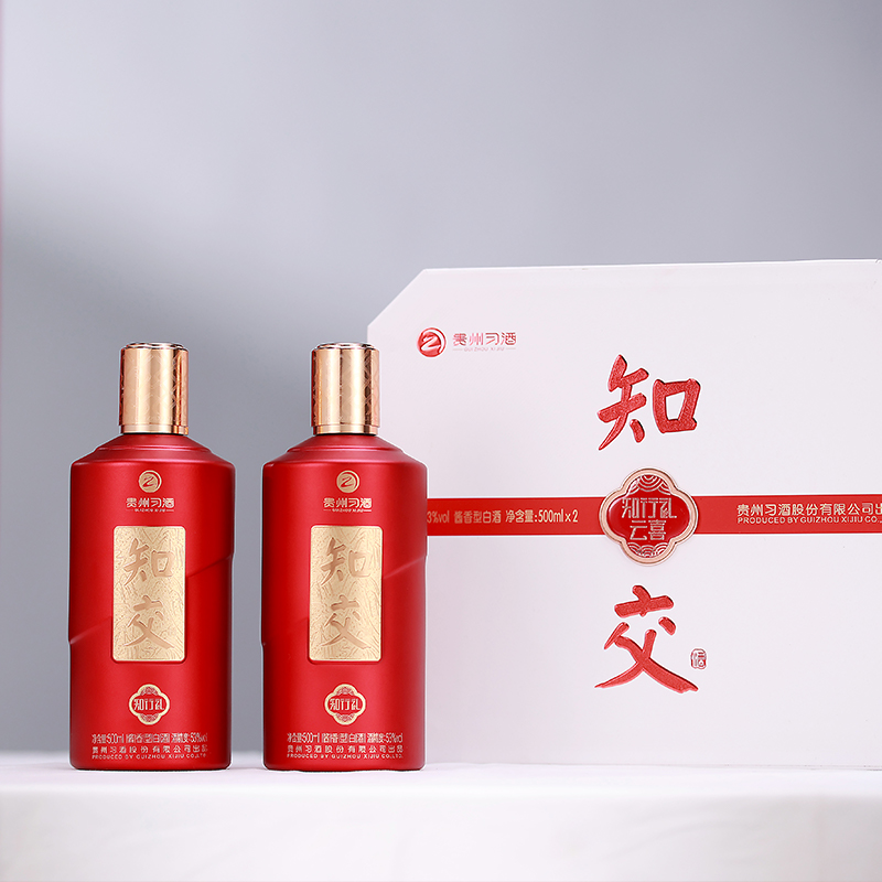 XIJIU 习酒 知交酒（知行礼云喜）双瓶礼盒_500mL*2瓶酱香型白酒 408.6元（需用