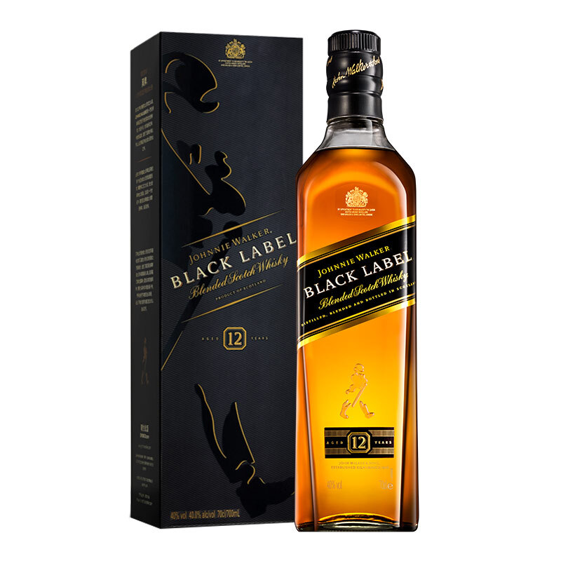 JOHNNIE WALKER 尊尼获加 12年 黑牌 调和 苏格兰威士忌 40%vol 700ml 138.6元