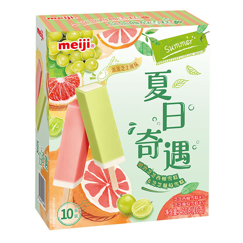 meiji 明治 芝芝西柚、芝芝葡萄雪糕 46g*10支 14.48元