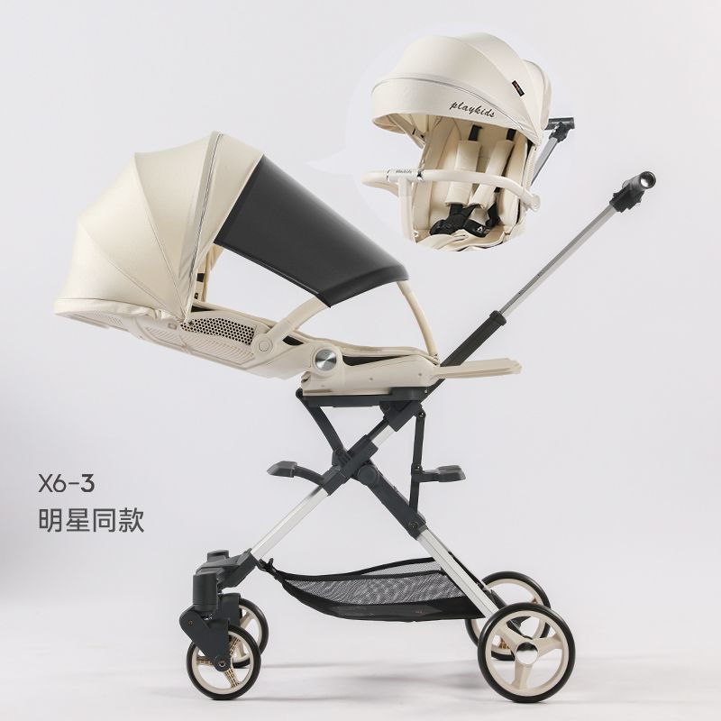 playkids 普洛可 遛娃X6-3雙向可坐可平躺睡嬰兒折疊高景觀溜娃兒童寶寶手推