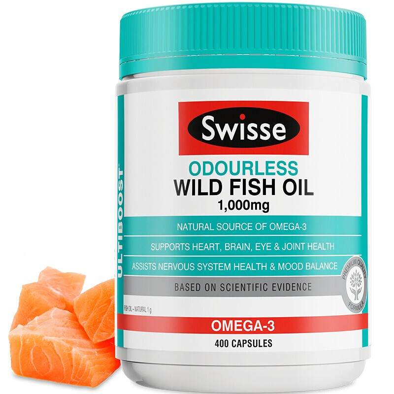 88VIP：Swisse 斯维诗 Omega-3 无腥味野生鱼油软胶囊 400粒 104.64元（需用券）