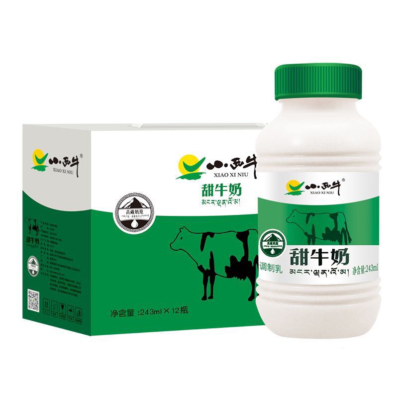 XIAOXINIU 小西牛 青海甜牛奶青藏奶源高原特色甜奶早餐奶 243ml*12瓶/箱 42.9元