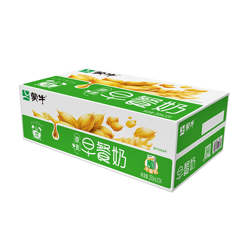 今日必买：蒙牛 早餐奶原麦味牛奶礼盒装 250mL*24盒 34.9元（需用券）