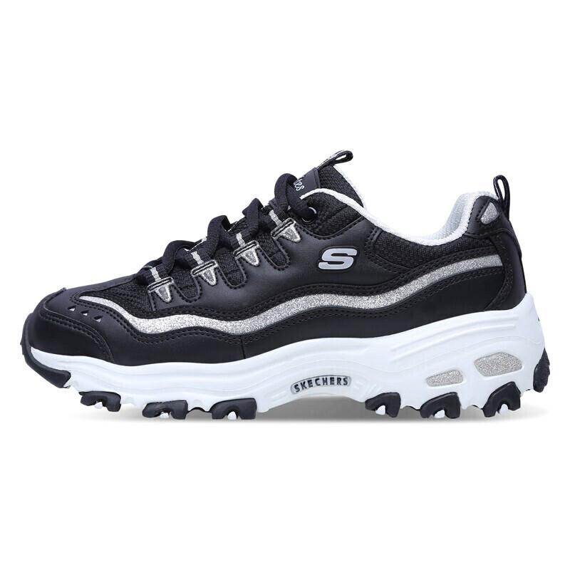 SKECHERS 斯凯奇 D'Lites 女子休闲运动鞋 11914/BKSL 黑色/银色 37 334元（需用券）