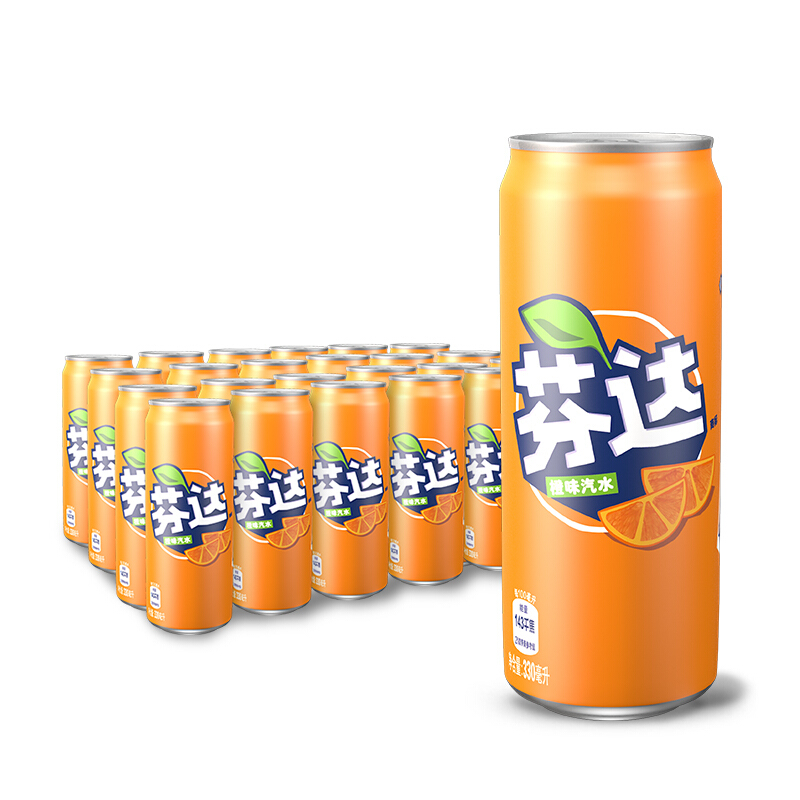 Fanta 芬达 可口可乐（Coca-Cola）芬达330ml*24罐 整箱装 34.76元（需买2件，需用