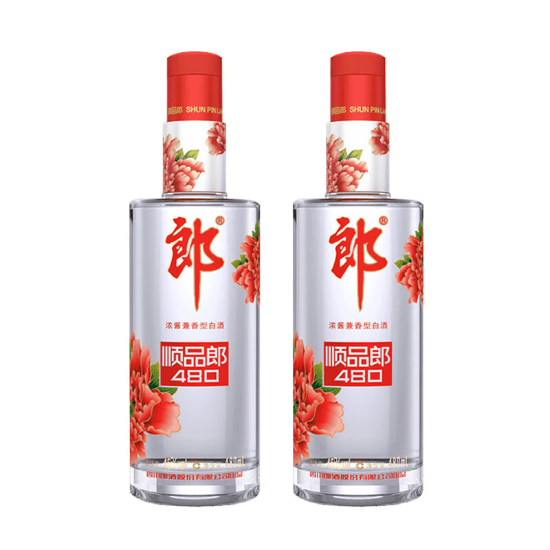 LANGJIU 郎酒 顺品郎 浓酱兼香型白酒 45度 480mL 2瓶 红顺双瓶装 ￥68.35