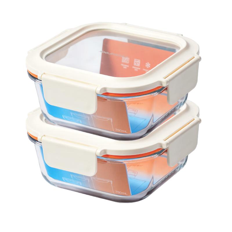 LOCK&LOCK LTG224S 耐热玻璃饭盒 微波炉水果保鲜盒 750ml 保鲜盒*2 30.1元（需买2件