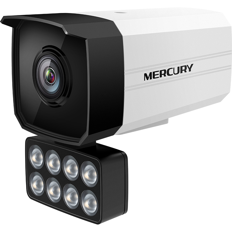 MERCURY 水星网络 400万摄像头H.265+室外筒型枪机PoE红外夜视8灯外置全彩高清监控设备摄像机 全彩镜头-6mm焦距 139元