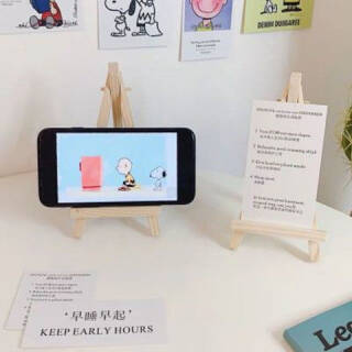 ULKNN韩版创意木质桌面画架手机支架装饰学生书桌收纳平板支架 小号(8*16CM)适用手机 4.9元包邮(需拼团,需用券)