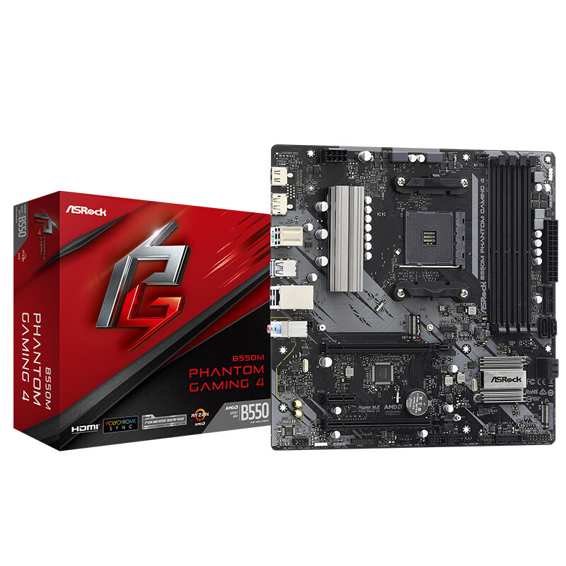 ASRock 华擎 B550M Phantom Gaming 4主板 支持 569元