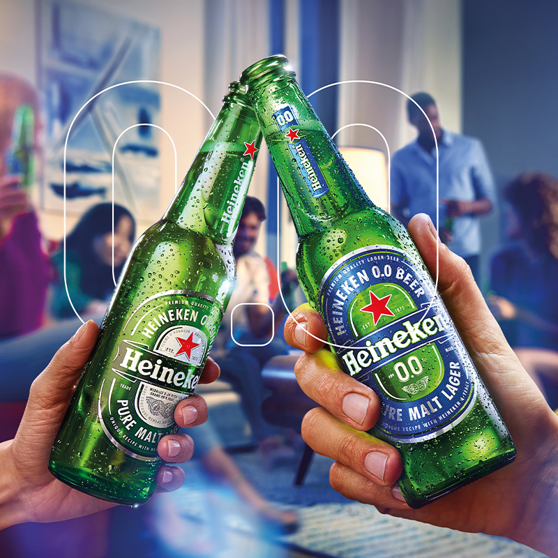 最畅销的无酒精啤酒之一！Heineken 喜力 荷兰进口0.0无酒精全麦啤酒 330ml*24听