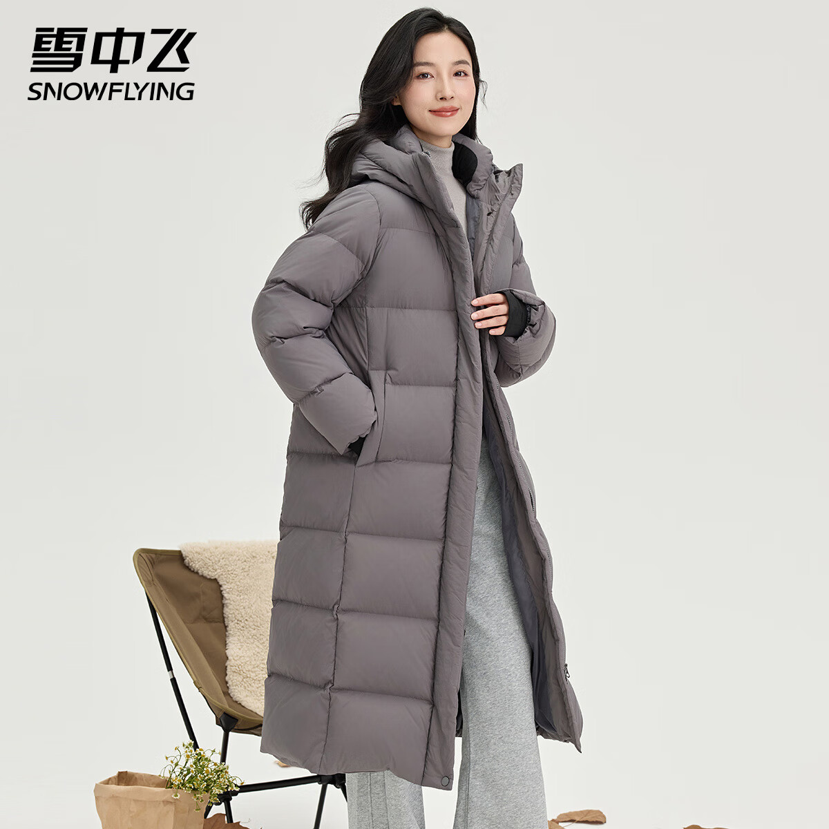 雪中飞 328g高充绒极寒女士长款羽绒服 抵御负25度低温 325.76元（需用券）