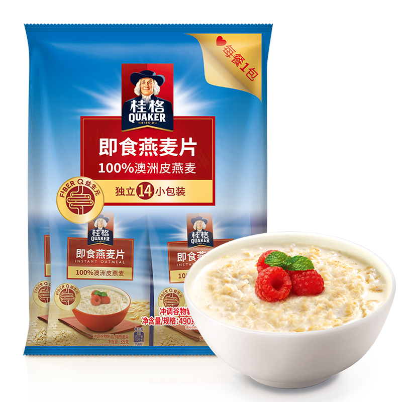 88VIP：桂格 即食燕麦片便携装（35gx14袋）490g 5.9元