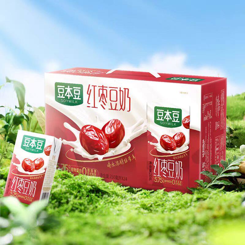 豆本豆 唯甄豆奶 250ml*24盒 原味红枣 34.11元
