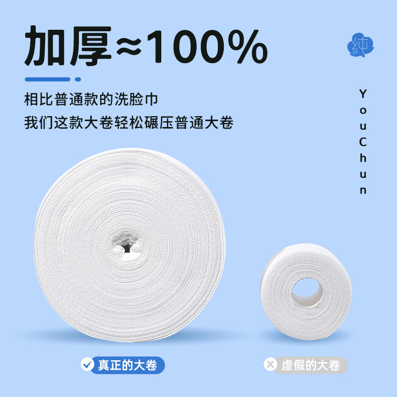 YOUCHUN 有纯 洗脸巾超大卷一次性加厚洁面巾600克 18.8元（需用券）