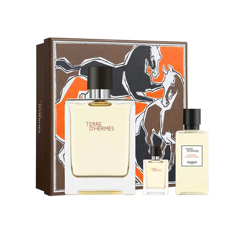 HERMÈS 爱马仕 大地男士圣诞套装（ 100ml香水+12.5ml中香+40ml须后水） ￥405