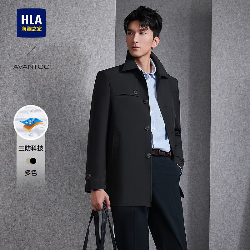 HLA 海澜之家 轻商务经典系列 男士夹克 HWJAW3W035A 黑色 S 298元（需用券）