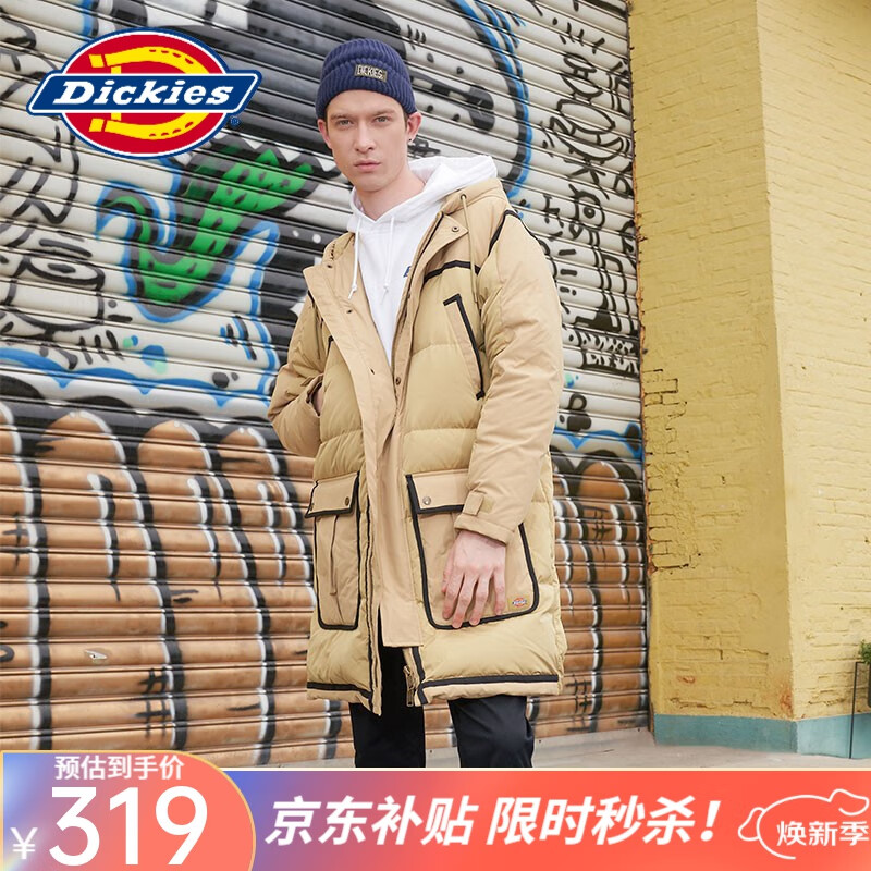 Dickies 羽绒服 中长款多口袋充绒夹克 秋冬男士休闲厚外套 9481 151元