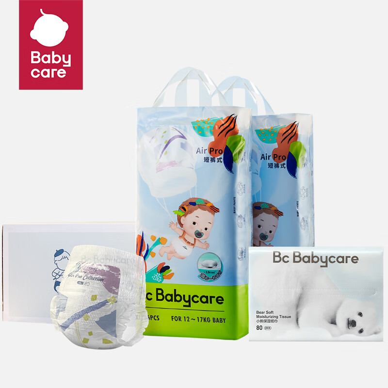 babycare Air pro系列 拉拉裤XL72片+熊柔巾80抽 159元（需用券）