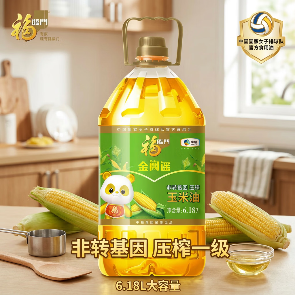 福临门 非转基因 压榨玉米油 6.18L 60.69元 - 线报酷