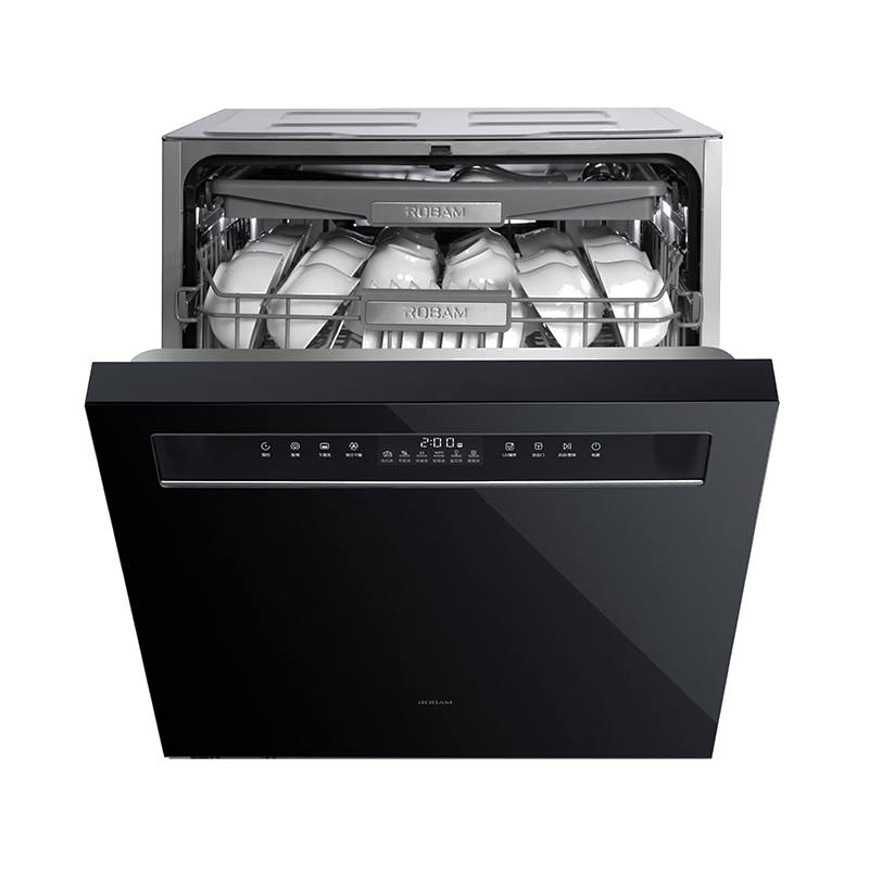 预售、PLUS会员：Robam 老板 盐系G1火山盐黑17+1套三层嵌入式洗碗机自动开关