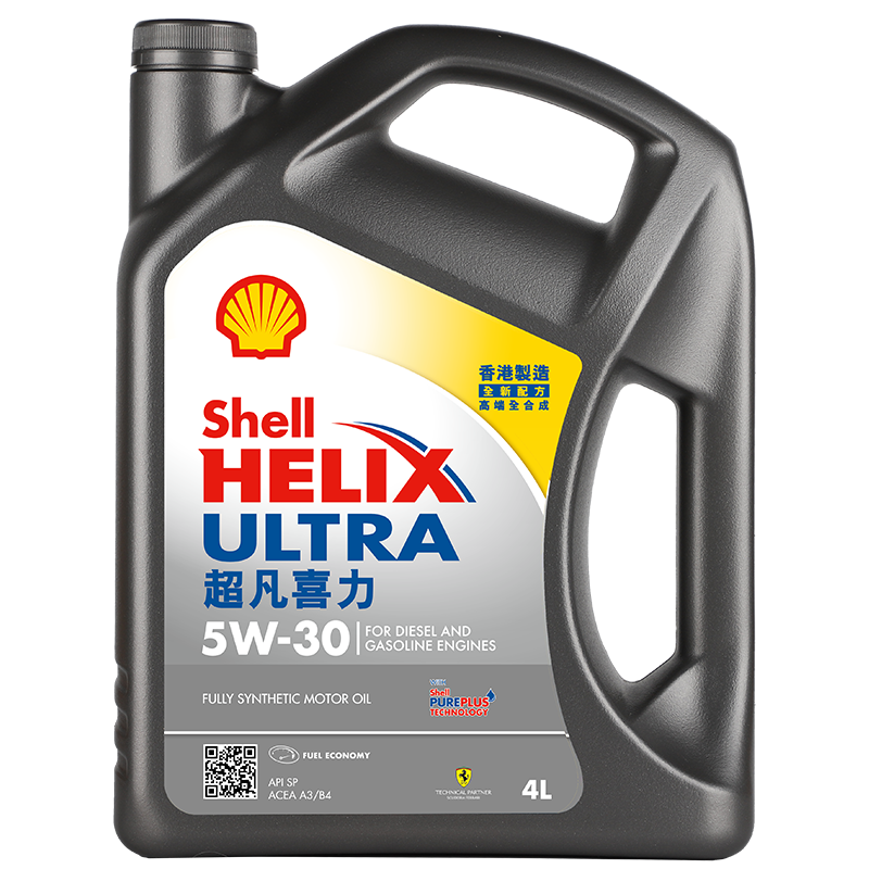 PLUS会员：Shell 壳牌 Helix Ultra系列 超凡灰喜力 5W-30 SP级 全合成机油 4L*4件 446.