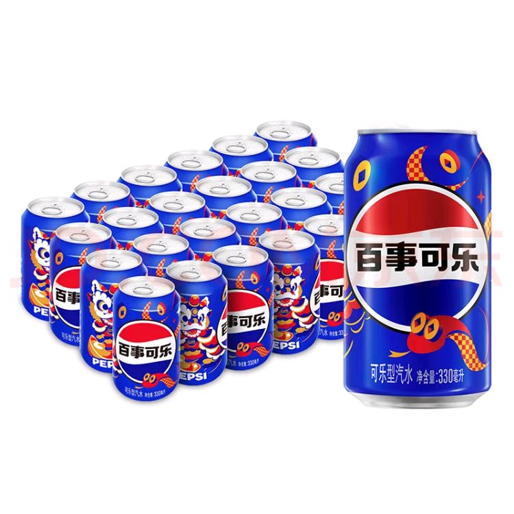 百事 可乐 Pepsi 汽水 碳酸饮料 330ml*24听 新老包装随机发货 27.02元（需买2件