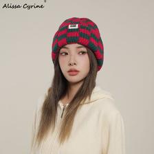 百亿补贴：Alissa Cyrine AlissaCyrine格子针织帽秋冬款保暖韩版男女堆堆帽冷帽