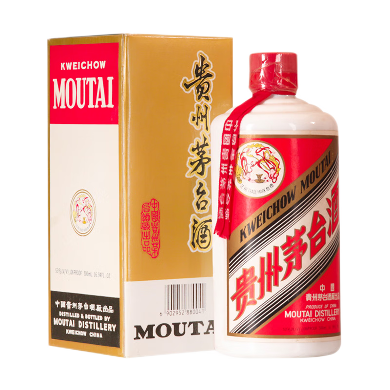 PLUS会员：茅台（MOUTAI） 飞天 43﹪vol 500ml 贵州茅台酒（带杯） 989.01元