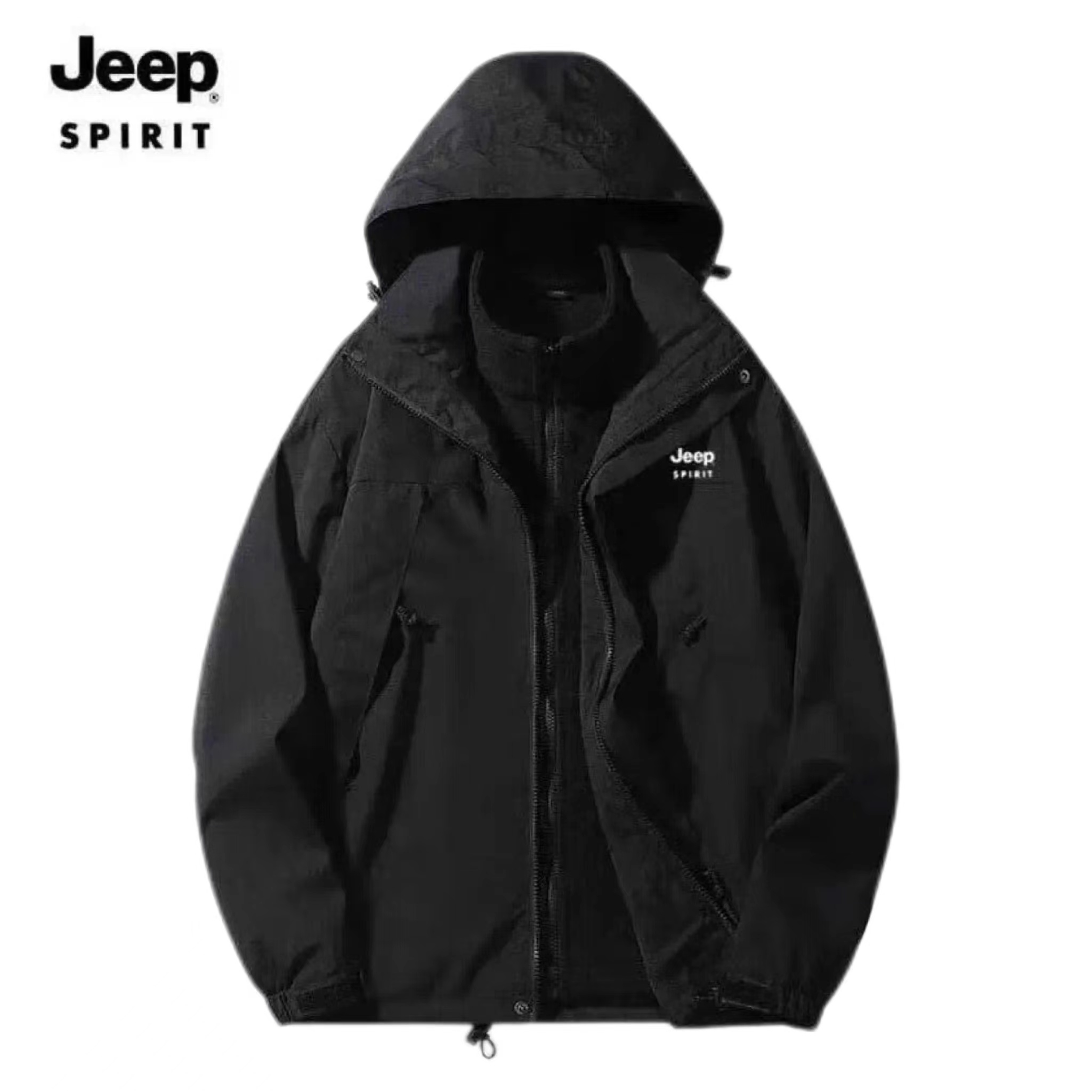 移动端、京东百亿补贴：Jeep 吉普 冲锋衣夹克三合一两件套防风衣棉服外套 